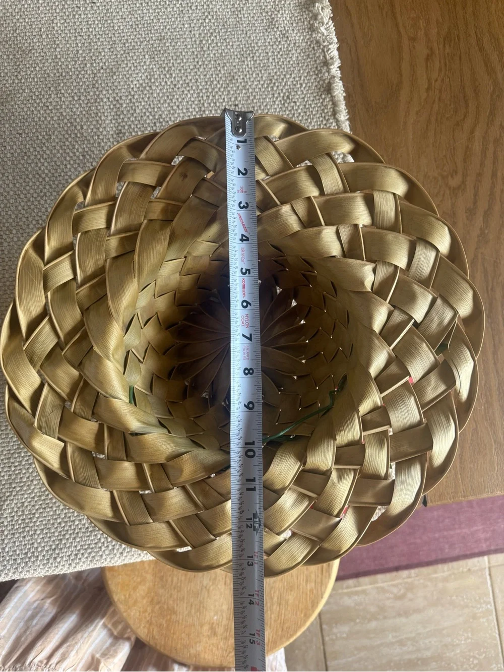 Vintage Handwoven Pāpale Niu – Authentic Hawaiian Palm Frond Flower Sun Hat - Picture 5 of 5